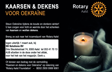 Rotary Aalst steunt Oekraïne tijdens de koude en donkere periodes zonder stroom.